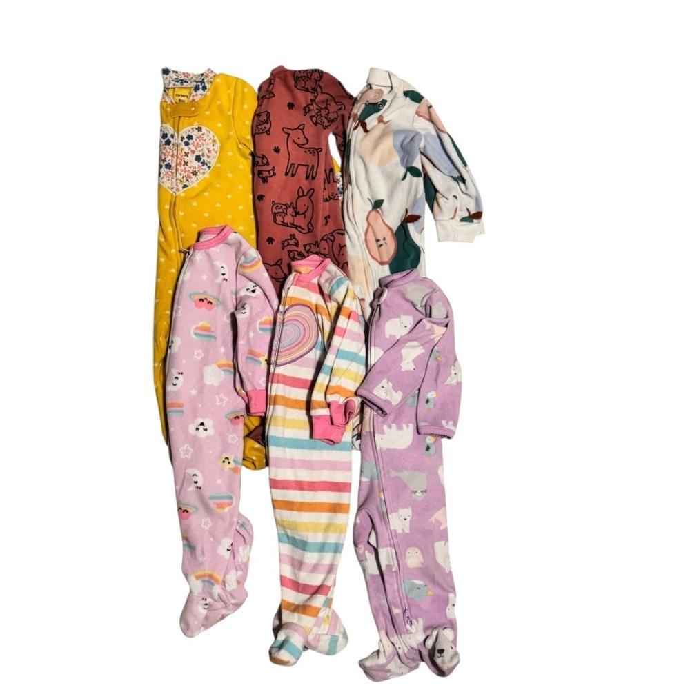 Carter’s Absorba baby girls fleece winter zippered footed onesie pajamas